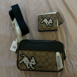Coach limited edition dalmatian, men’s Crossbody, satchel, and wallet and insert